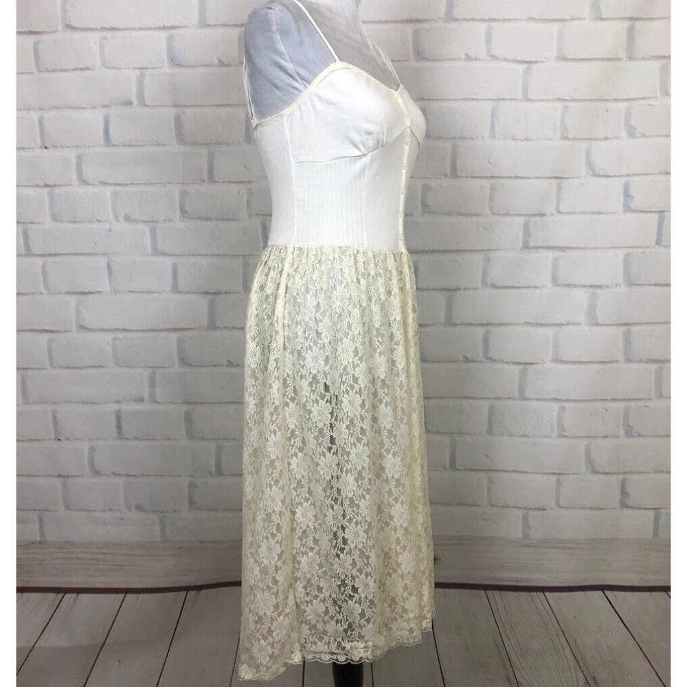 Intimately Free People Ivory Lace Slip Dress Size M - Picture 2 of 10
